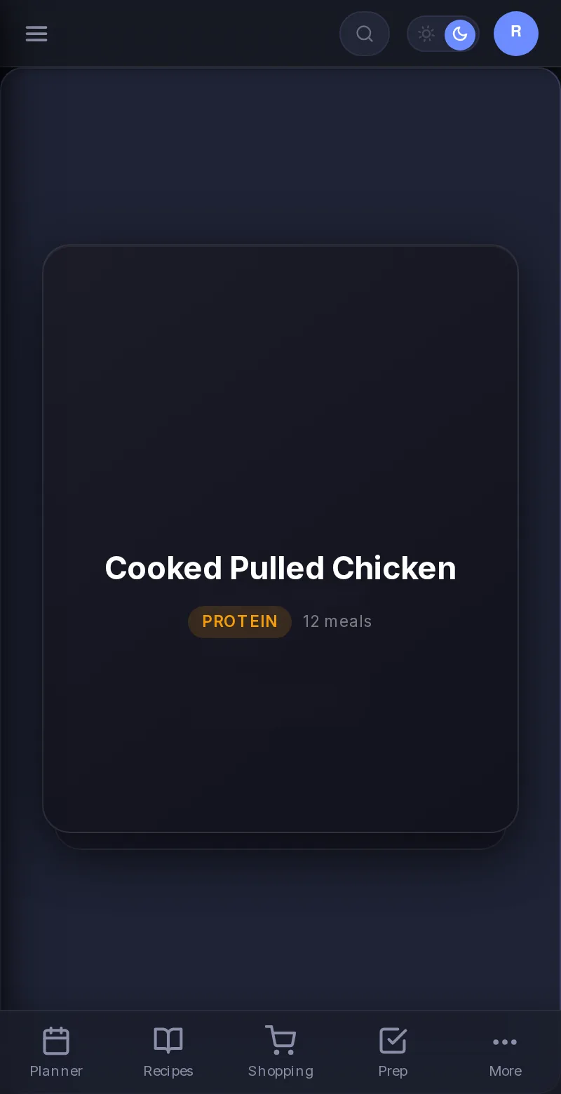 The ingredient taste swiper on a phone